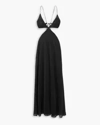 Oséree Lumière cutout metallic stretch-knit maxi dress - Black Black