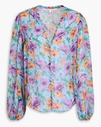 Veronica Beard Syden floral-print silk-georgette blouse - Blue Blue