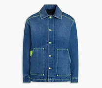 Neon-trimmed denim jacket - Blue