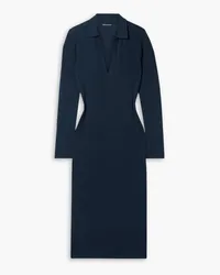 James Perse Ribbed linen-blend midi dress - Blue Blue