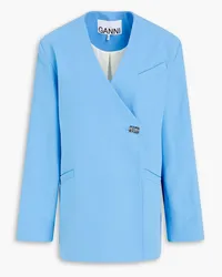 Ganni Appliquéd cotton blazer - Blue Blue