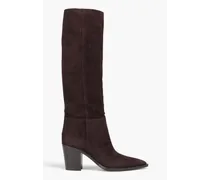 Suede knee boots - Brown