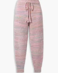 LoveShackFancy Olvera striped knitted track pants - Pink Pink