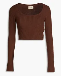 Loulou Studio Assen cropped ribbed wool-blend sweater - Brown Brown