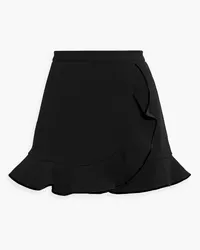 RED Valentino Skirt-effect ruffled crepe shorts - Black Black