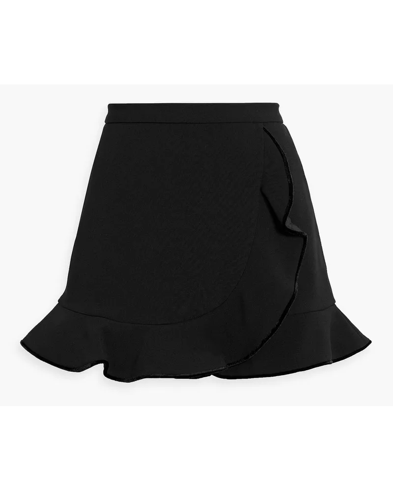 RED Valentino Skirt-effect ruffled crepe shorts - Black Black