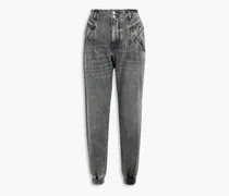 Miriam frayed high-rise tapered jeans - Gray