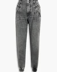 Retrofête Miriam frayed high-rise tapered jeans - Gray Gray