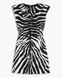 Dolce & Gabbana Pintucked zebra-print crepe mini dress - Animal print Animal