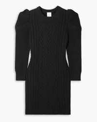 Madeleine Thompson Ottie cable-knit wool and cashmere-blend mini dress - Black Black