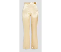 Satin straight-leg pants - White