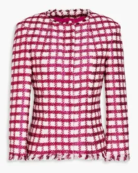 Oscar de la Renta Metallic checked wool-blend jacket - Pink Pink