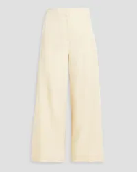 Joseph Thurlow cropped silk and cotton-blend wide-leg pants - White White