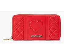 Quilted leather wallet - Red