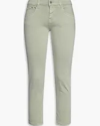 Adriano Goldschmied Cropped mid-rise slim-leg jeans - Green Green