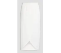 Molly wrap-effect crinkled crepe midi skirt - White