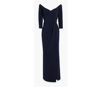 Draped crepe gown - Blue