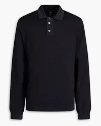 Dunhill Herringbone mulberry silk polo sweater - Blue Blue