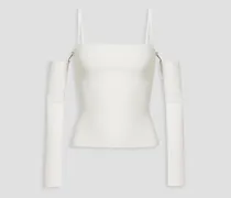 Alice Olivia - Evia convertible ribbed jersey top - White