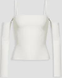 Alice + Olivia Alice Olivia - Evia convertible ribbed jersey top - White White