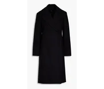 Double-breasted wool coat - Black