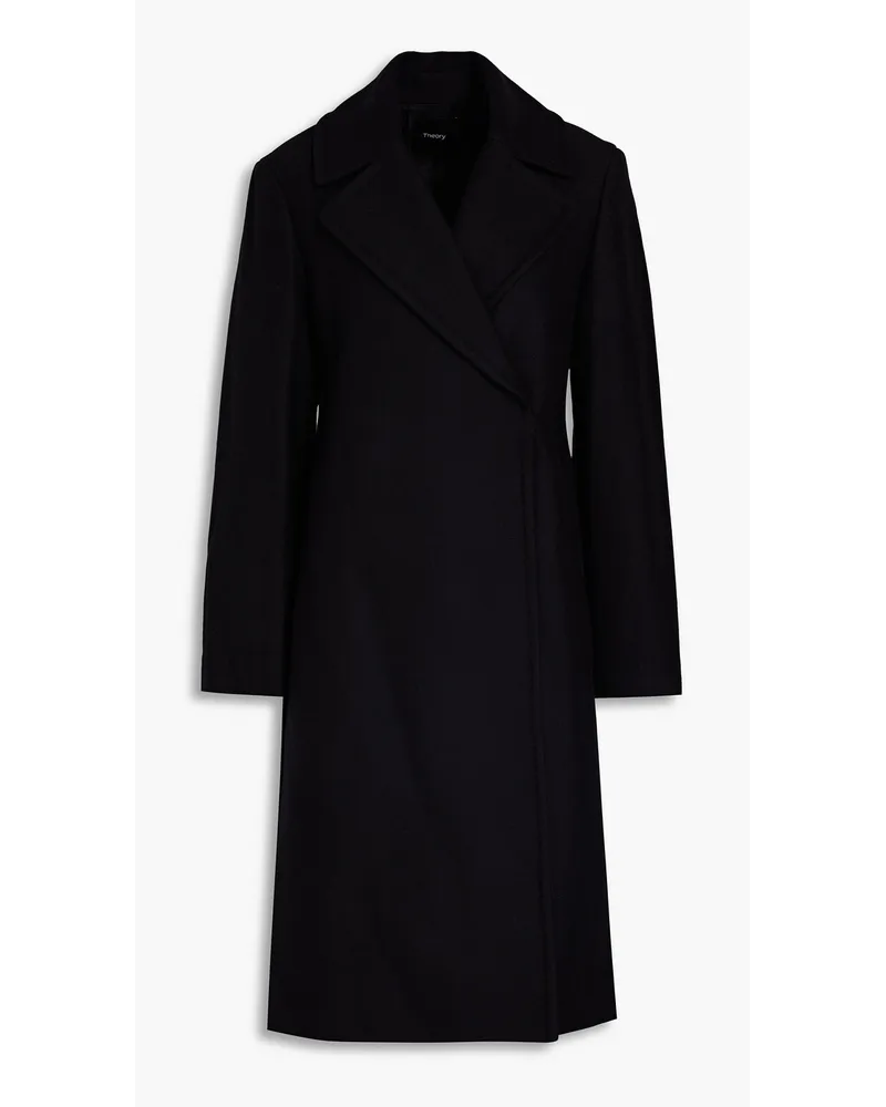 Theory Double-breasted wool coat - Black Black