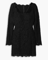 Dolce & Gabbana Cotton-blend lace mini dress - Black Black