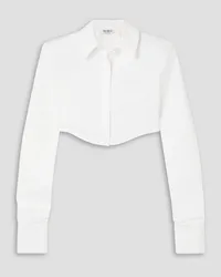 ATTICO Cropped cotton-poplin shirt - White White