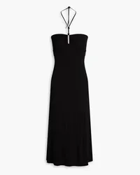 IRO Cutout ruched jersey midi dress - Black Black