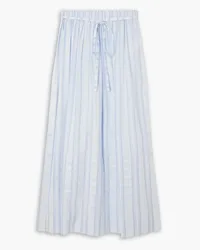 See by Chloé Pleated striped cotton midi skirt - Blue Blue