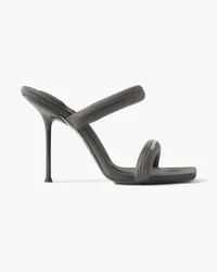 Alexander Wang Julie logo-print webbing mules - Gray Gray