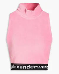 Alexander Wang Cropped cotton-blend corduroy turtleneck top - Pink Pink