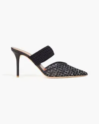 Malone Souliers Maisie 85 cord-trimmed mesh mules - Black Black