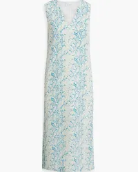 Equipment Connery snake-print silk midi dress - Blue Blue