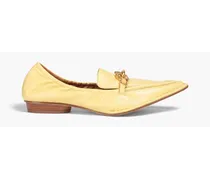 Embellished leather loafers - Yellow