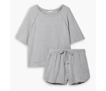 Blair mélange stretch Pima cotton and modal-blend pajama set - Gray
