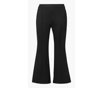Cropped stretch-ponte flared pants - Black