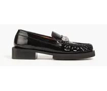 Embellished patent-leather loafers - Black
