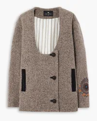 Etro Oversized embroidered wool-blend twill jacket - Brown Brown