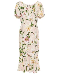 Dolce & Gabbana Fluted floral-print crepe midi dress - Pink Pink