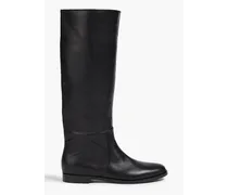 Leather knee boots - Black