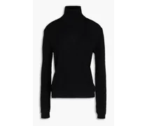 Wool-blend turtleneck sweater - Black