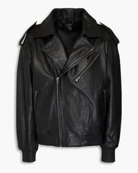 MUUBAA Leather biker jacket - Black Black