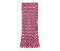 Finn metallic crochet-knit midi skirt - Pink