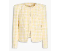Bryne checked cotton-blend tweed jacket - Yellow