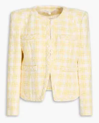 Veronica Beard Bryne checked cotton-blend tweed jacket - Yellow Yellow