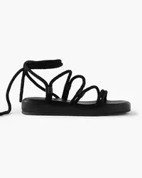 Gianvito Rossi Lace-up leather-trimmed rope sandals - Black Black