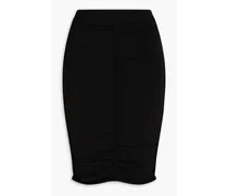 Ruched stretch-jersey mini skirt - Black