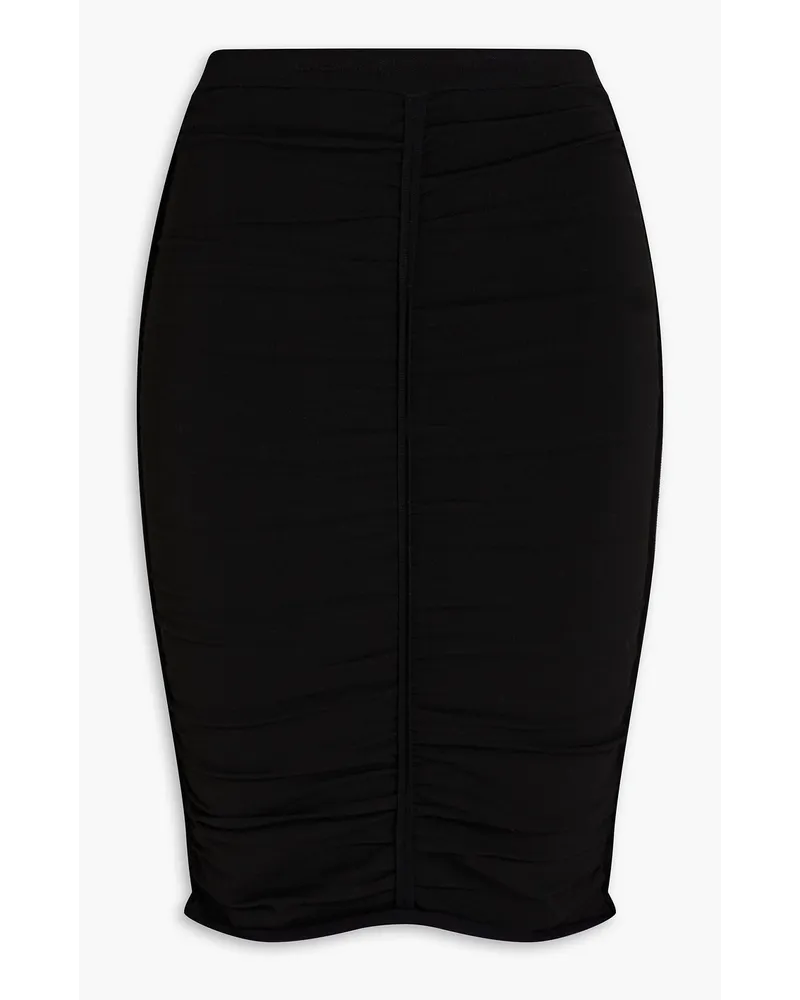Ruched stretch-jersey mini skirt - Black