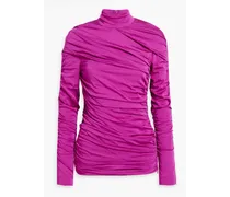 Ruched crepe top - Purple